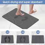 Veeloim Stone Bath Mat Diatomaceous Earth Bath Mat Super Absorbent Stone Bath Mats for Bathroom/Kitchen Counter Quick Drying Diatomite Bath Stone Mat Natural Non-Slip Easy to Clean(23.6×15.4")