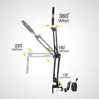 Magnifying Glass Light Clamp Desktop Lamp Stand Desk Table Close Work Up for Crafting, Model Assembly, Reading, Sewing, Jewelry Making, 10X-5X HD Magnifier 50 illumination Options for Elderly