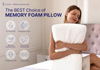 Vaverto Queen Size Gel Memory Foam Pillow - Ventilated, Orthopedic, Contoured Support, Cooling, Ideal for Side & Back Sleepers, with Viscose Made from Bamboo Cover - Essential for College Dorms