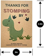 Dinosaur Party Favors - Dinosaur Birthday Party Supplies - 24 Pack Dino Egg Hatching Card Bulk - Funny Birthday Party Decorations for kids Boys Girls Toddler