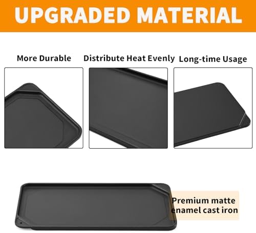 4396096RB Griddle Replacement for Whirlpool stove Parts Top Griddle Plate, W10297135 Cast Iron Griddle for Maytag, Kitchenaid, Jenn Air, Amana, Gourmet Gas Range Cooktop Parts Burner Griddle Pan 1 Pcs