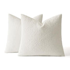 MIULEE Set of 2 White Throw Pillow Covers 20x20 Inch Decorative Couch Pillow Covers Textured Boucle Accent Solid Christmas Pillow Cases Soft for Cushion Chair Sofa Bedroom Livingroom Home Decor