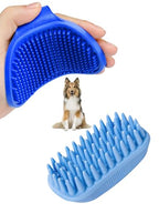 2PCS Dog Bath Brush, Dog Shampoo Brush, Silicone Curry Brush, Pet Scrubber for Short&Long Haired Dogs Cats Massage Comb, Soft Shedding Bathing Washing Brush, Essential Puppy Grooming Accessories