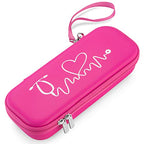Caseling Hard Stethoscope Case Compatible with 3M Classic III, Lightweight II S.E, Cardiology IV Diagnostic, Includes ID Slot and Mesh Pocket for Nurse Accessories (Pink - Pu Leather)