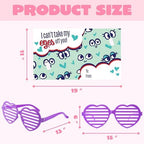 JOYIN 32 Packs Valentines Day Shade Glasses with Gift Cards Heart Shaped Shutter Heart Glasses Valentines Day Accessories for Kids Party Favor Classroom Exchange Prize Supplies