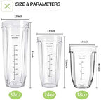 24OZ Replacement Blender Cup with To-GO Lids for Ninja, 2-Pack Replacement Parts Compatible with Ninja BL450 BL456 BL480 BL482 BN401 BN751 BN801 SS151 SS401