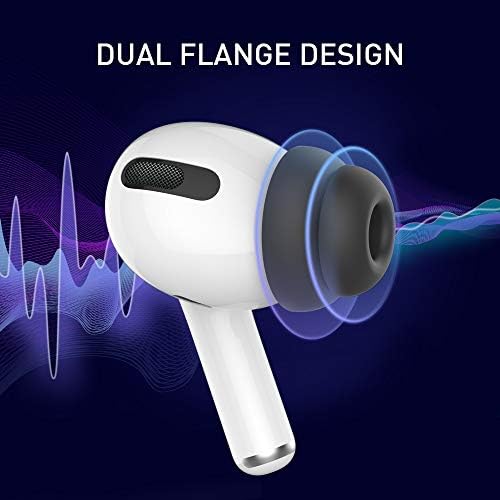 Delidigi 6 Pairs Ear Tips for AirPods Pro 2 and AirPods Pro, Silicone Earbuds Earplug Replacement Accessories Fit in The Charging Case S/M/L Size(Black)