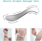 2-in-1 Stainless Steel Gua Sha Muscle Scraper Tool, Myofascial Scraping Tools for Physical Therapy, Lymphatic Drainage Massager, Soft Tissue Massage Tool (S+D)