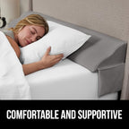 GORILLA GRIP Patent Pending King Bed Wedge Pillow Headboard Gap Filler, Comfortable and Supportive High Density Foam Angled Pillows, Stay in Place Gripping Dots, Wedges Between Mattress, Soft Gray