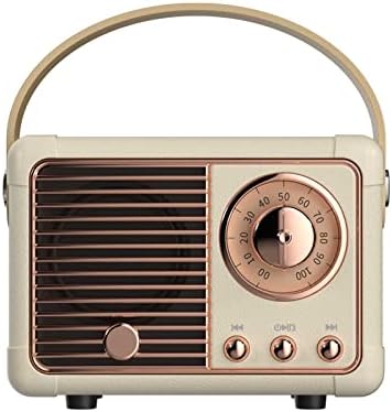 Dosmix Retro Bluetooth Speaker, Vintage Decor, Portable Wireless Bluetooth Speaker, Cute Old Fashion Style for Kitchen Desk Bedroom Office Outdoor Accessories for iPhone Android (Yellow)
