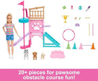 Barbie and Stacie to The Rescue Doll & Playset, Puppy Obstacle Course with Doll, 3 Dog Figures & 18 Accessories
