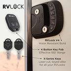 RVLOCK Compact RV Lock Keyless Entry with Remote, Secure Camper Latch Replacement, Durable RV Door Lock Replacement for Trailers with Patented Security Technology