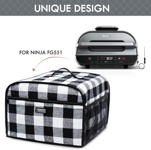 BAGSPRITE Dust Cover Compatible with Ninja Foodi Grill (Ninja FG551 Foodi Smart XL 6-in-1 Indoor Grill with Air Fry), Appliance Cover for Accessories