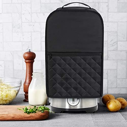 Luxja Food Processor Cover Compatible with Cuisinart and Hamilton Beach 11-14 Cup Processor, Food Processor Dust Cover with Accessories Pockets, Black