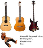 Guitar Wall Mount, Auto Lock Guitar Wall Hanger, Hard Wood Base in Guitar Shape Guitar Hook, Guitar Holder for Acoustic, Electric, Classical, Bass Guitars, Guitar Accessories