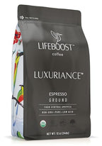 Lifeboost Coffee Espresso Ground Coffee - Low Acid Single Origin USDA Organic Coffee - Non-GMO Espresso Coffee Third Party Tested For Mycotoxins & Pesticides (Espresso Ground 12oz)