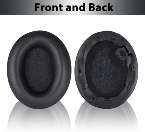 WH-1000XM4 Replacement Earpads Cushions, Protein Leather Ear Pads for Sony WH-1000XM4(WH1000XM4) Noise Canceling Headphones with High Density Memory Foam, Without Affecting Sensor (Black)