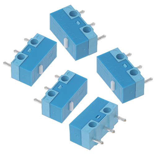 Kamonda 5pieces Original HUANO White Dot Blue Shell 0.74N Mouse Micro Switch Silver Alloy Contacts 20 Millions Lifetime Original HUANO White Dot Blue Shell Mouse Micro Switches
