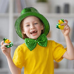 JOYIN 24 Pcs St.Patrick's Day Rubber Ducks, Green Rubber Lucky Ducks with Hats & Shamrock Patterns, Small Kid Bath Toys, St Patrick Gifts for Kids, Party Favors & Decorations