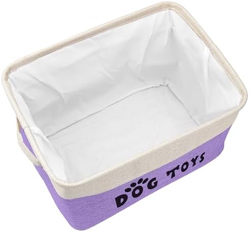 PET ARTIST Dog Toy Basket Bin- Rectangular Storage Box Chest Organizer for Dog Toys,Dog Coats,Dog Clothing,Dog Apparel & Accessories,Purple