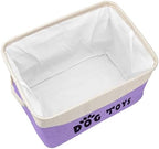 PET ARTIST Dog Toy Basket Bin- Rectangular Storage Box Chest Organizer for Dog Toys,Dog Coats,Dog Clothing,Dog Apparel & Accessories,Purple