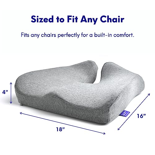 C CUSHION LAB Patented Pressure Relief Seat Cushion for Long Sitting Hours on Office/Home Chair, Car, Wheelchair - Extra-Dense Memory Foam for Hip, Tailbone, Coccyx, Sciatica - Wellness Green
