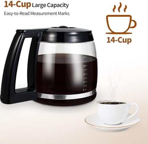 14-Cup Replacement Coffee Carafe Compatible with Cuisinart DCC-2200RC Coffee Maker