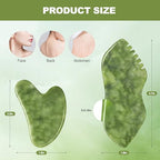 2PCS Jade Stone Gua Sha Set Face Massager Jade Gua Sha Facial Tools Body Lymphatic Drainage Massager Face Guasha Face Sculpting Tool Skin Care Set Gifts for Women Gua Sha Sculpting for Tighten Skin