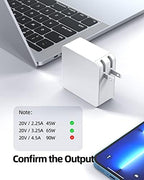65W Fast Type C Charger for Samsung Galaxy Book Laptop Charger – for Galaxy Book Pro, Pro 360 and More Replacements with USB C Connector, Foldable, Compact, Detachable 7.5ft Cable