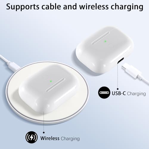 Compatible for AirPods Pro 1st & 2nd Generation Charging Case Replacement with USB-C Charging, Wireless AirPods Pro 1 2 Charger Case with Bluetooth Pairing Sync Button, with Type-C Charging