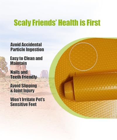 Bearded Dragon Tank Accessories, Reptile Substrate Floor, Leopard Gecko Tank Liner Mat for 40 Gallon, 20 Gallon, 50 Gallon,75 Gallon Lizard Tank, Yellow