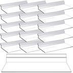 4 x 10 Inch Slatwall Shelves Hanging Slatwall Accessories Clear Slatwall Shelf Plastic Shelves for Wall, Home Shoe Stores Boutiques Supplies (Clear, 16 Pack)