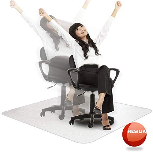 Resilia Office Desk Chair Mat - for Low Pile Carpet (with Grippers) Clear, 36 Inches x 48 Inches, Made in The USA