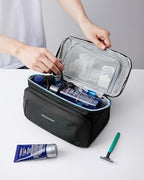 BAGSMART Toiletry Bag for Men, Wide Opening Travel Bag for Toiletries, Dopp Kit Water Resistant Shaving Hygiene Bag for Bathroom Shower, Toiletries Accessories,Travel Essentials (Navy Blue)