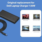 New 130W 4.5mm Tip Laptop Charger Replacement for dell XPS 15 7590 9530 9550 9560 9570 Inspiron 7348 Adapter Precision 5510 5520 5530 5540 0V363H HA130PM130 DA130PM130 06TTY6 0RN7NW Power Supply Cord