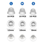 30 Pcs Dome Hearing Aid Silicone Hearing Aid Domes Hearing Aid Power Domes Medium Power Domes Small Close Domes Ear Tips Hearing Direct Domes Large Power Dome for Hearing Resound Accessories(White)