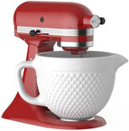 GVODE Ceramic Mixer Attachment Fit 4.5-5Q Tilt-Head Models, 5Qt Ceramic Bowl for Kitchenaid Mixers, Vintage Pineapple Design | Microwave & Dishwasher Safe Baking Accessories