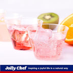JOLLY CHEF 9 oz Clear Disposable Plastic Cups, 50 Pack Clear Plastic Cups Tumblers, Heavy-duty Party Glasses, Disposable Cups for Wedding,Thanksgiving, Christmas Party