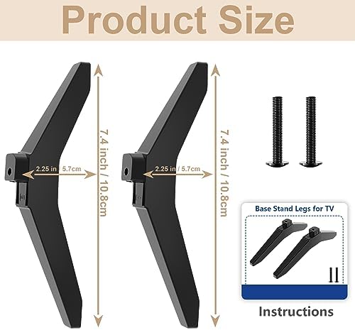 43 Inch TV Stand for LG TV Legs 43LJ5500 43UJ6300 43UJ635T 43UK6200 43UK6090 43UK6500 43UM6900 43UM7100 43UM7300 43UN7300 43UN7100 43UN6900 43UN6950 43UN6951 Replacement Legs for LG TV with Screws
