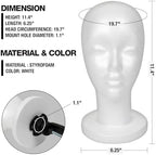 STUDIO LIMITED 11.4-Inch Styrofoam Mannequin Head (4 Pack) - White Foam Wig Stand for Wigs, Hats, Masks, Hairpieces, Arts, Crafts, DIY Projects, Salon Display, and Travel Use
