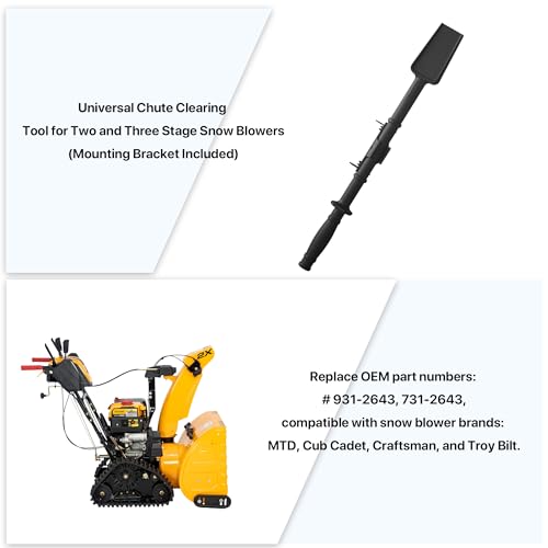 Snow Thrower Chute Clearing Tool for MTD OEM-731-2643,Cub Cadet 931-2643, Craftsman Clean Out Tool
