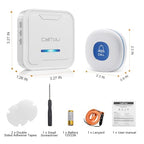 CallToU Caregiver Pager Call Button System 500FT, Nurse Alert System Call Bell for Home/Elderly/Patients/Disabled with 2 Plug-in Receivers 2 SOS Waterproof Transmitters/Buttons