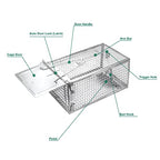 SZHLUX 2-Pack Rat Trap, Humane Mouse Traps Work for Indoor and Outdoor,Small Rodent Animal-Mice Vole Chipmunk Hamsters Live Cage,Catch and Release(SZ-SL2614X2S)