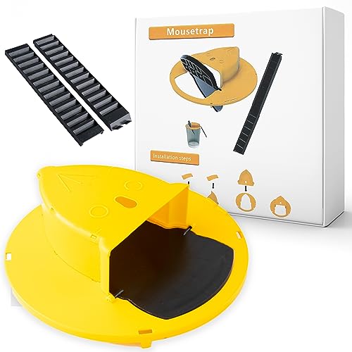 DYMPORT Mouse Trap Bucket, Auto Reset Flip and Slide Mouse Trap for Indoor and Outdoor Usage, Bucket Mouse Trap 5 Gallon Bucket Compatible