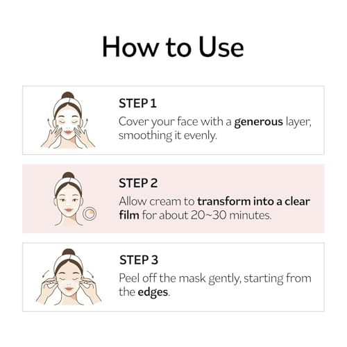 PESTLO Baby Collagen Glow Mask - Korean Peel Off Mask Skincare Infused with Reallagen/T3 Vegan Collagen, Aginon, Volufiline, for Elasticity, Firmness, Glow Skin, and Optional Overnight Use