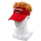 Trump Hat 2024 with Hair, Donald Trump Costume Merchandise Make America Great Again Wig Hat Embroidered Ultra Adjustable MAGA Golf Baseball Cap