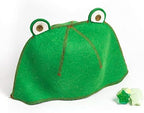Traditional Sauna Hat - Sheep's Wool Felt Sauna Hats - The Main Russian Banya Accessories - Finnish Sauna Hat for Men and Women - Head Protection from Hot Steam - Frog Shape Spa Hat