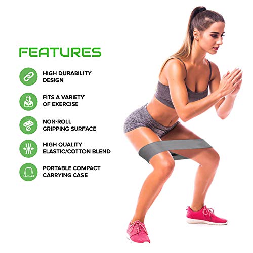 CFX Resistance Bands Set, Exercise Bands with Non-Slip Design for Hips & Glutes, 3 Levels Workout Bands for Women and Men, Booty Bands for Home Fitness, Yoga, Pilates