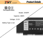 68Wh 3HWPP Laptop Battery Replacement for Dell Latitude 5401 5410 5411 5501 5510 5511 Precision 3541 3551 Inspiron 7706 2-in-1 Inspiron 17 7500/7506 2-in-1 Black 10X1J N2NLL 1VY7F 451-BCMN 4-Cell