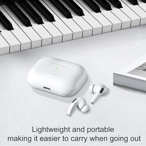 Compatible with AirPod Pro 2nd&1st Generation Charging Case Replacement, Air Pod Pro 2 1 Charger Case with Bluetooth Pairing Sync Button,White